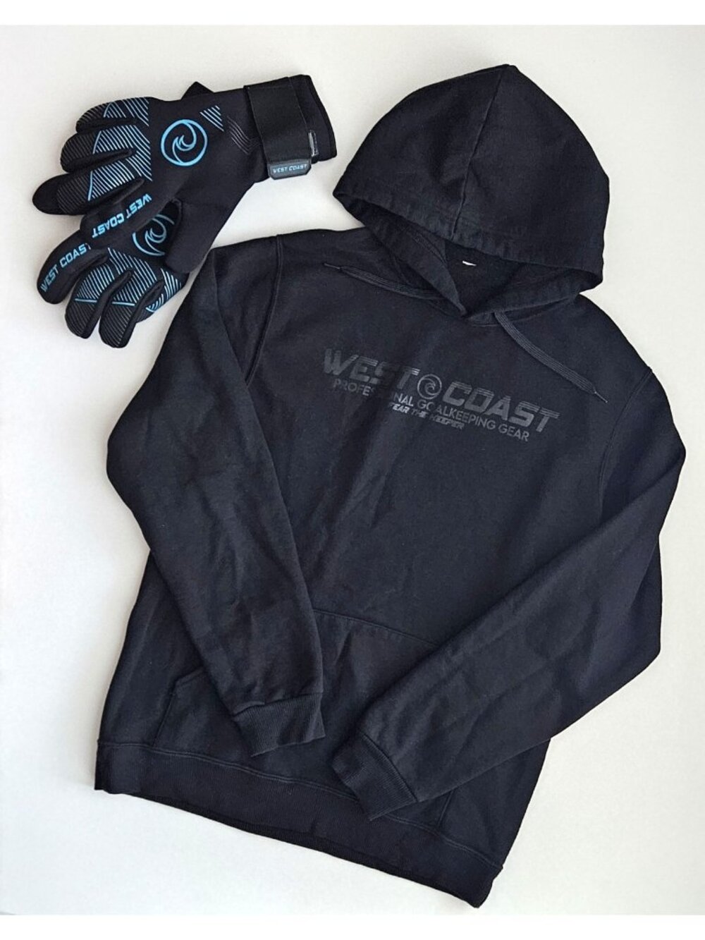 West Coast Goalkeeping M Soccer Black Hoodie Sweatshirt Training Gloves 2025